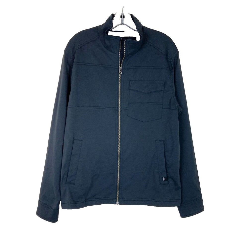 prAna Men's Zip Up Jacket Born From the Experience Size M Black Nylon